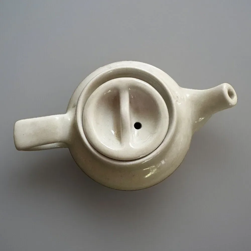 Vintage Hall White Ceramic Individual Teapot Made in USA 6-3/8